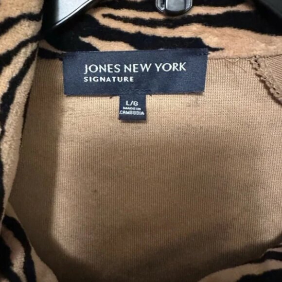 Jones New York Signature Velour Zebra Print Jacket SZ L - Picture 6 of 7